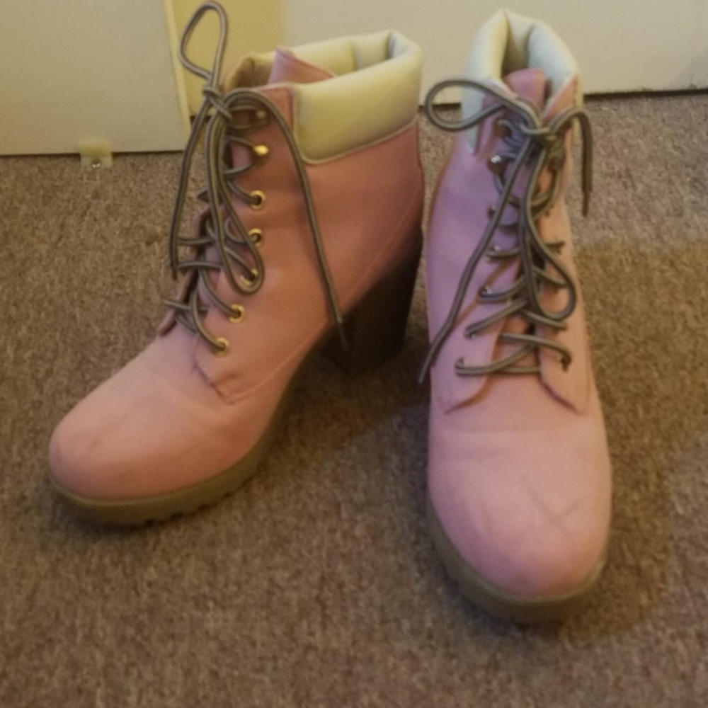 Pink "work boot".